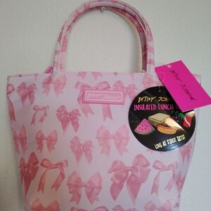 Betsey Johnson Pink Bow Tote Bag Lunch Bag